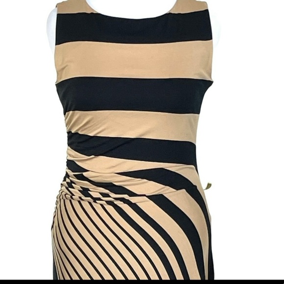Soft Surroundings Black & Tan Striped Maxi Dress Size M 🎉HP🎉 - Picture 7 of 15